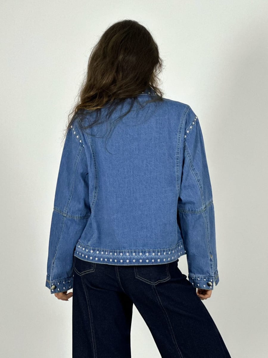Chaqueta Mezclilla Con Tachas A3-658