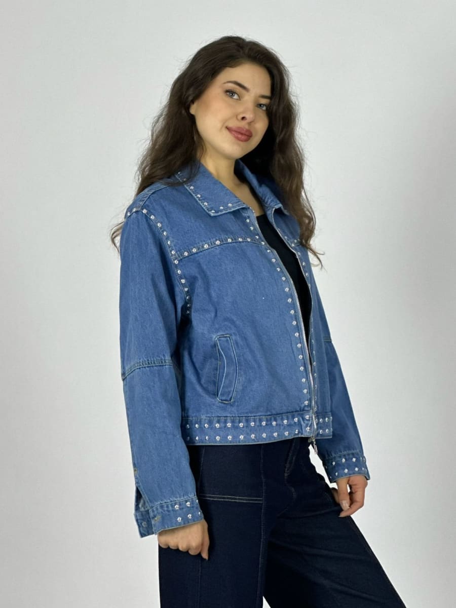 Chaqueta Mezclilla Con Tachas A3-657