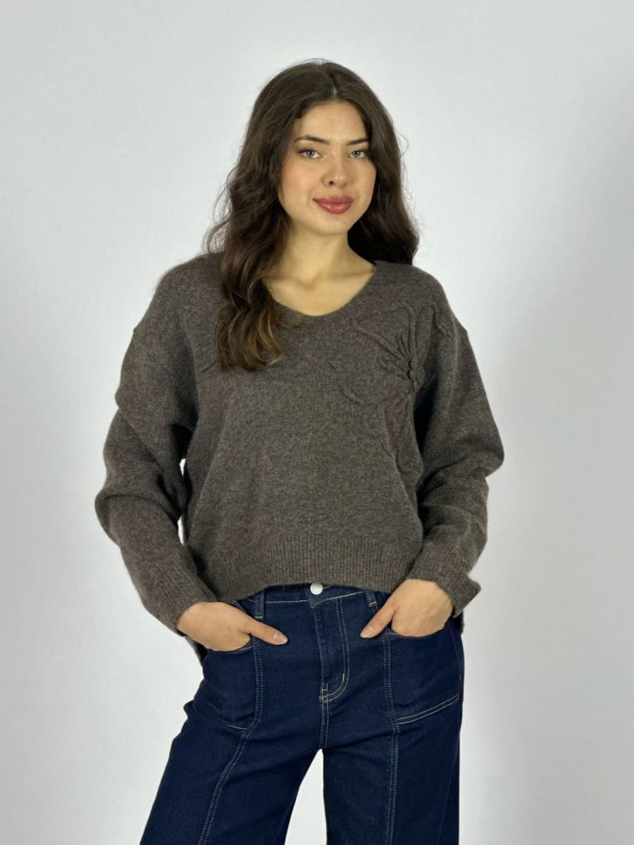 Sweater Lana Flor Bordada A4-881