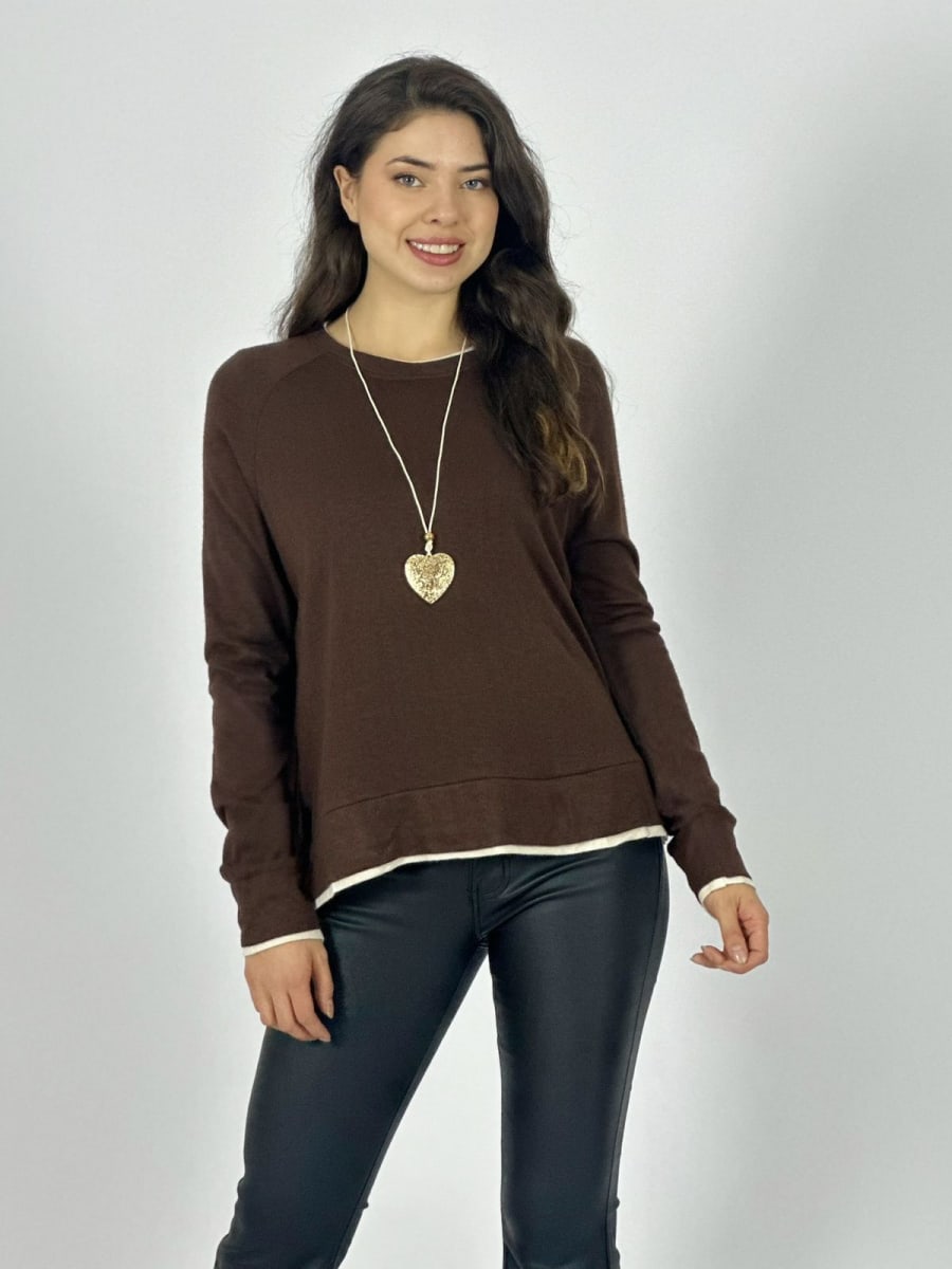 Polera Lanilla Incluye Collar de Corazon A3-7310