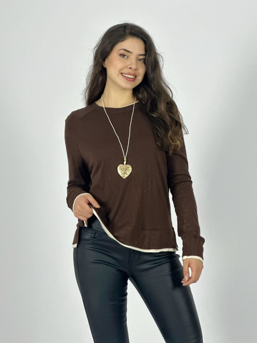 Polera Lanilla Incluye Collar de Corazon A3-7311