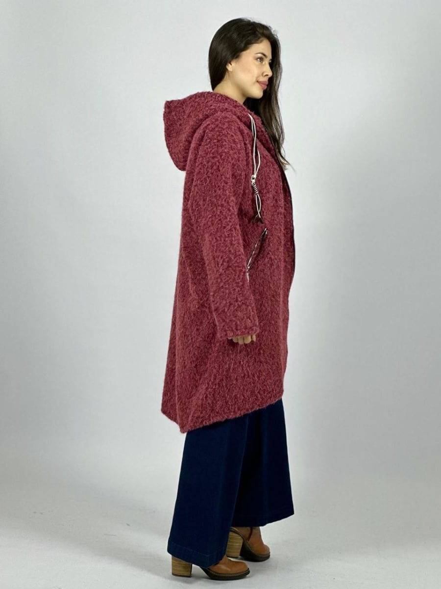 Abrigo Lana Italiano Peludito con Cierre B1-100/10314