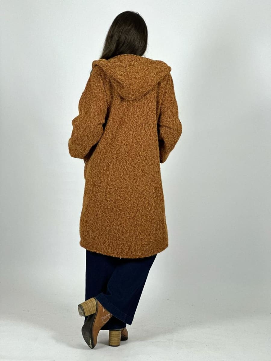 Abrigo Lana Italiano Peludito con Cierre B1-100/10318