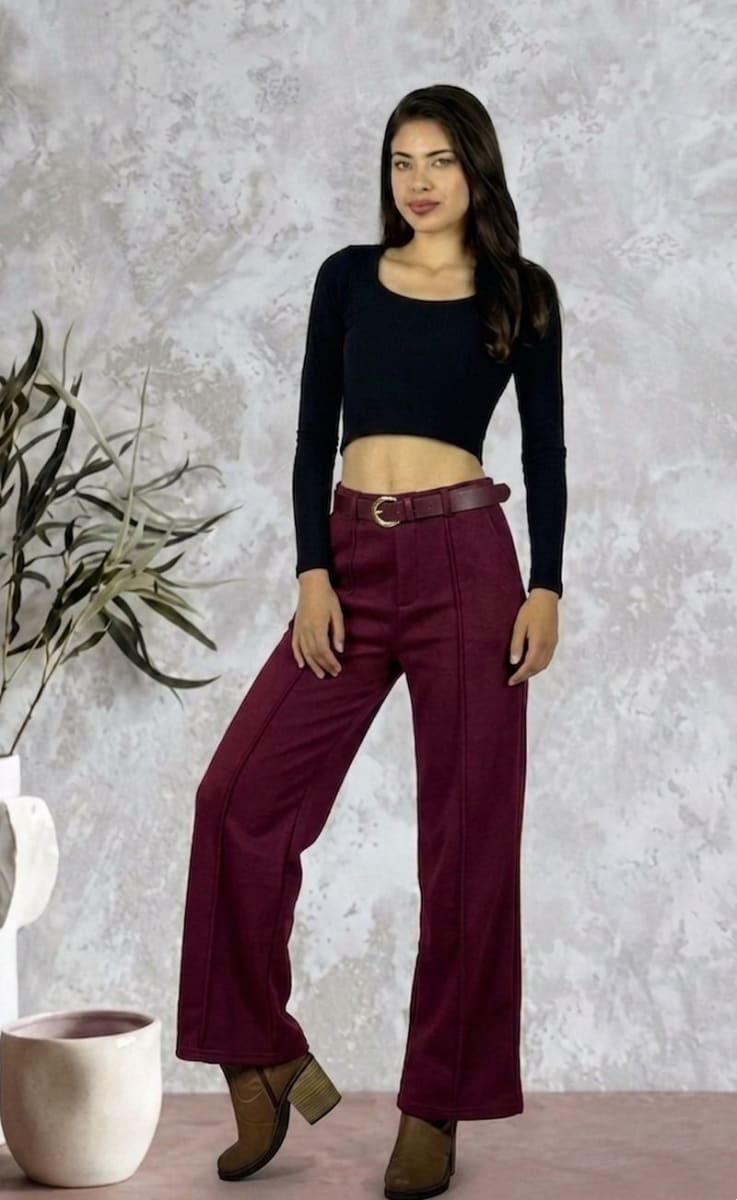 Pantalon Forrado Polar con Cinturon A1-274