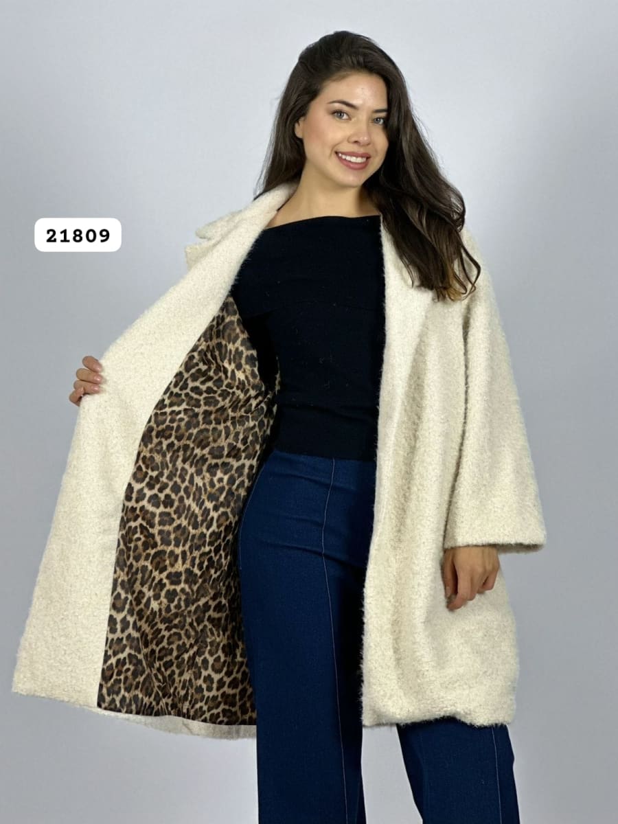 Abrigo Lana Forrado Italiano Mangas Print B3-138//1502
