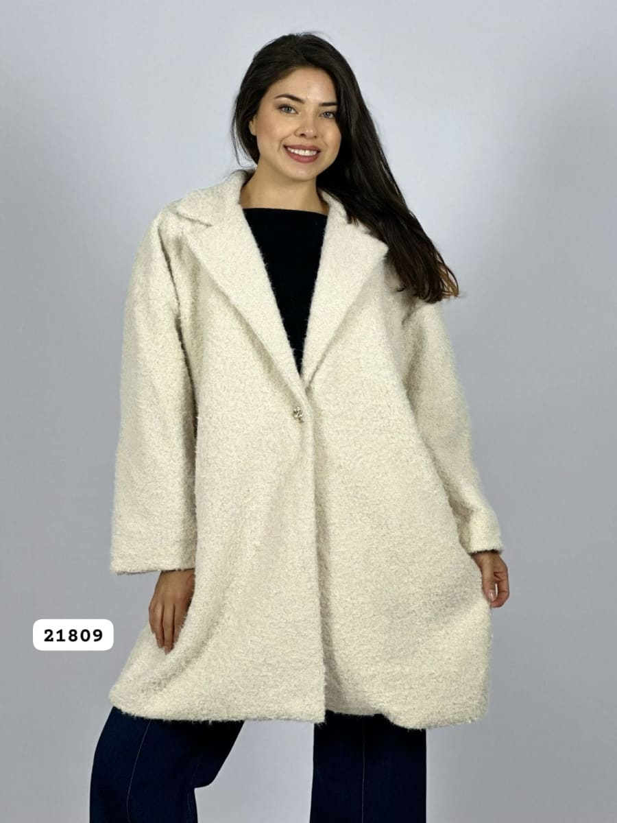 Abrigo Lana Forrado Italiano Mangas Print B3-138//1501