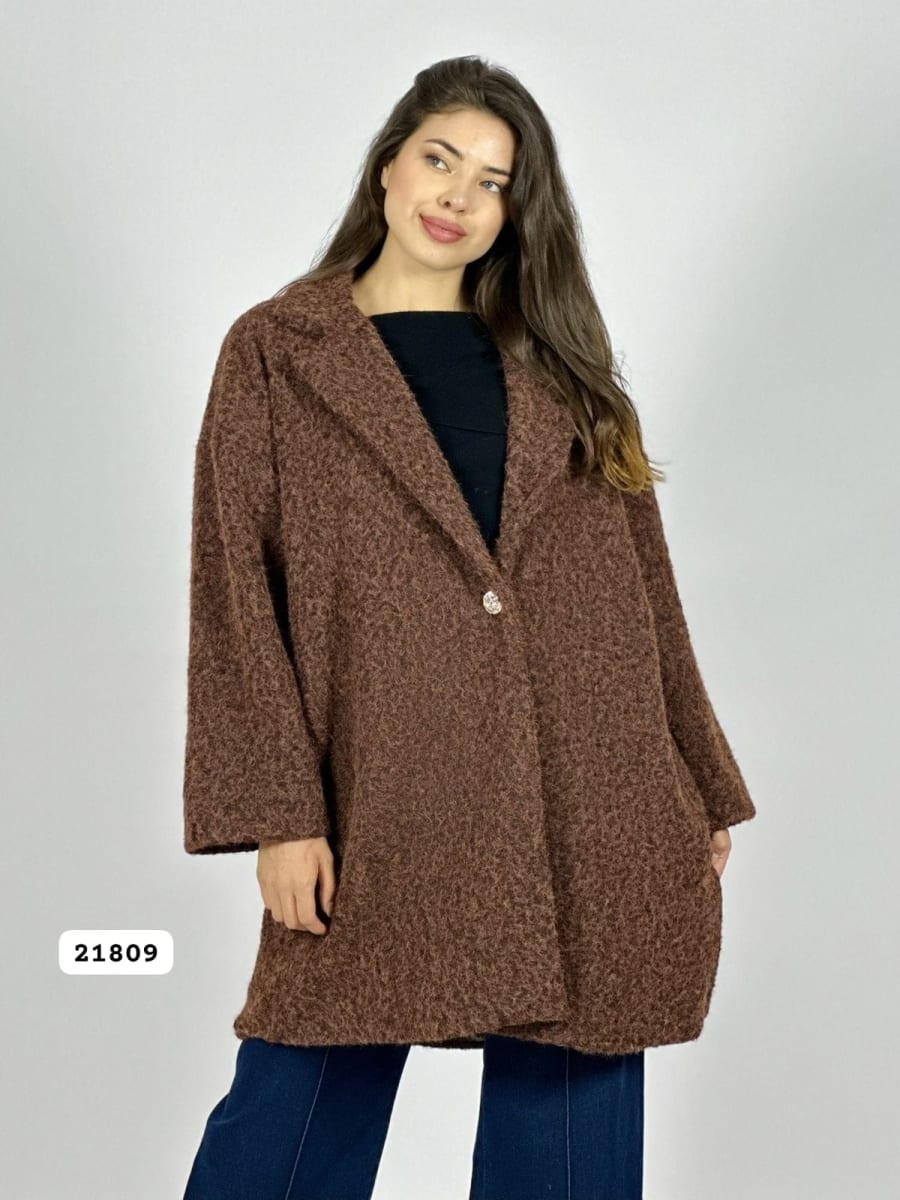 Abrigo Lana Forrado Italiano Mangas Print B3-138//1504