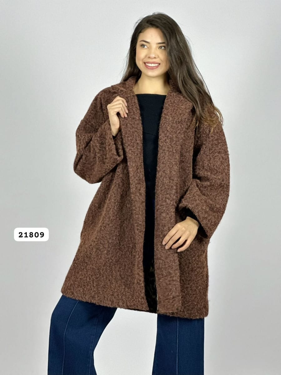 Abrigo Lana Forrado Italiano Mangas Print B3-138//1506