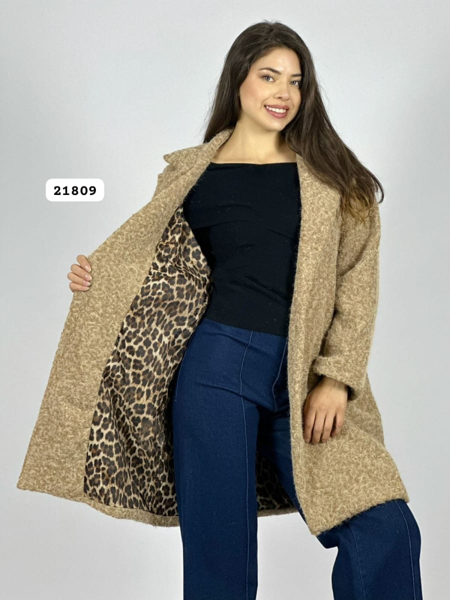 Abrigo Lana Forrado Italiano Mangas Print B3-138//1509