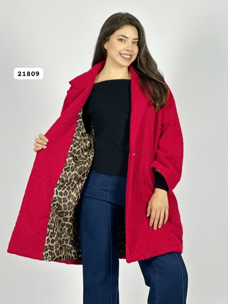 Abrigo Lana Forrado Italiano Mangas Print B3-138//15012