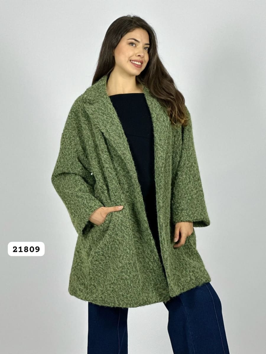 Abrigo Lana Forrado Italiano Mangas Print B3-138//15015