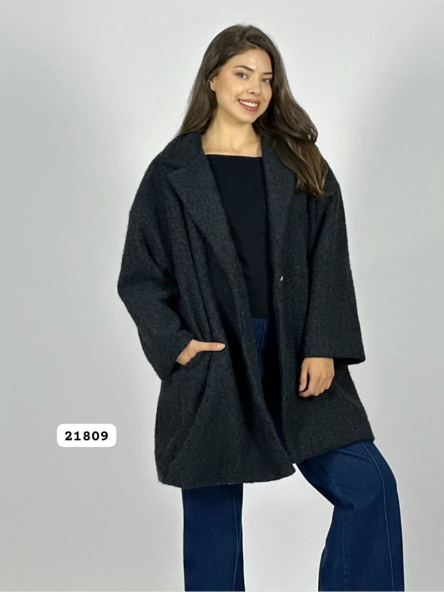 Abrigo Lana Forrado Italiano Mangas Print B3-138//15020