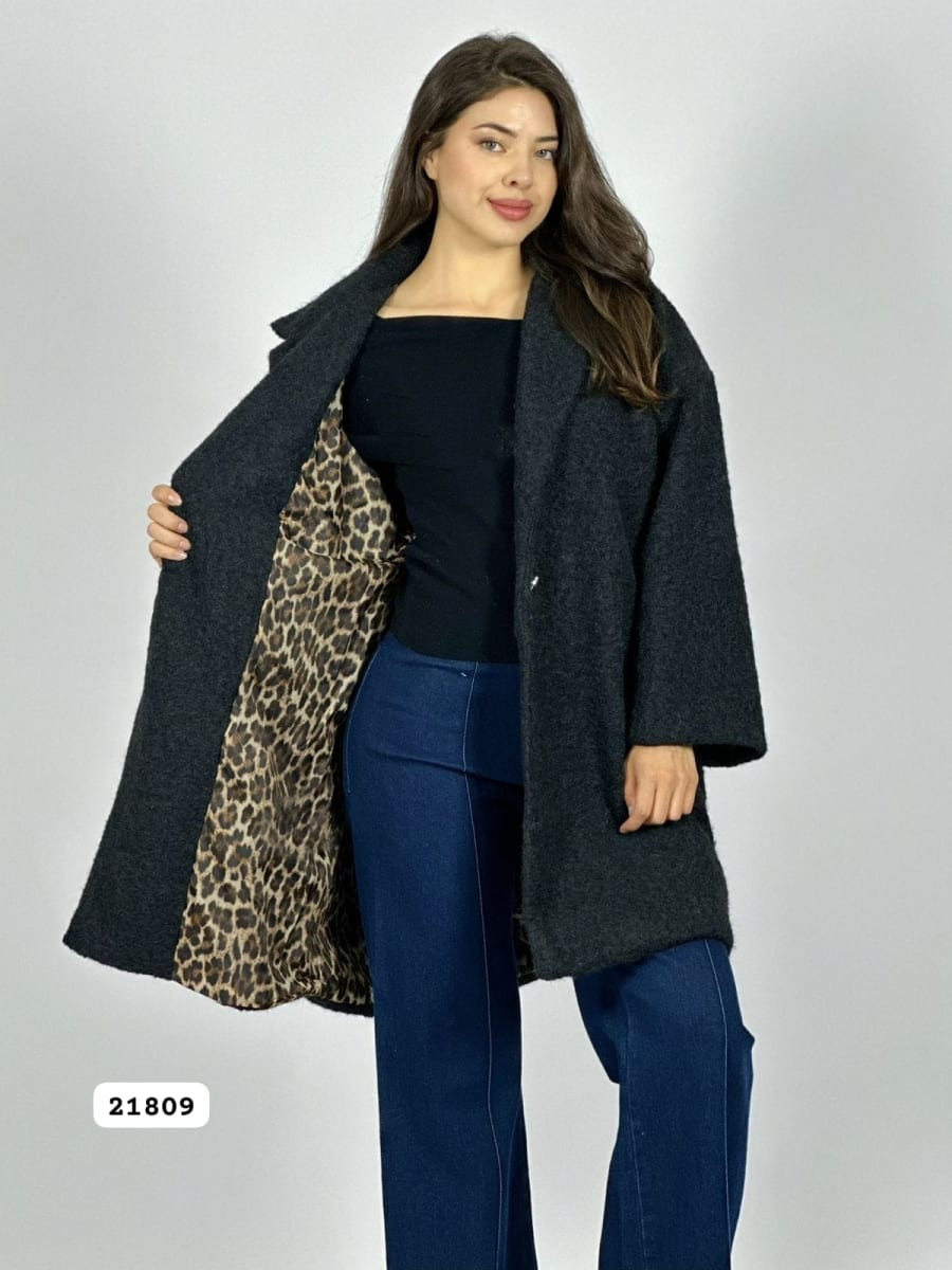 Abrigo Lana Forrado Italiano Mangas Print B3-138//15021