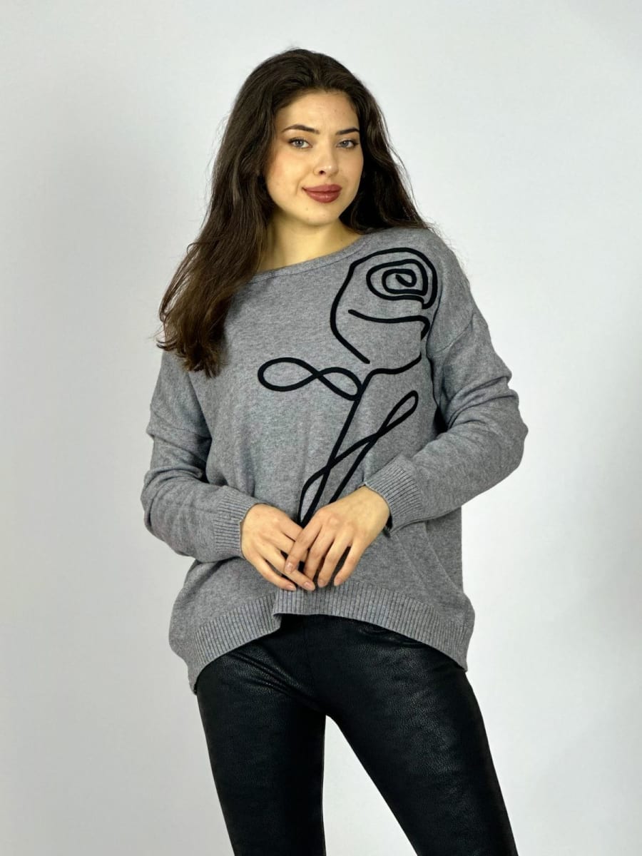 Sweater Spandex Rosa Lineal Estampada A1-352