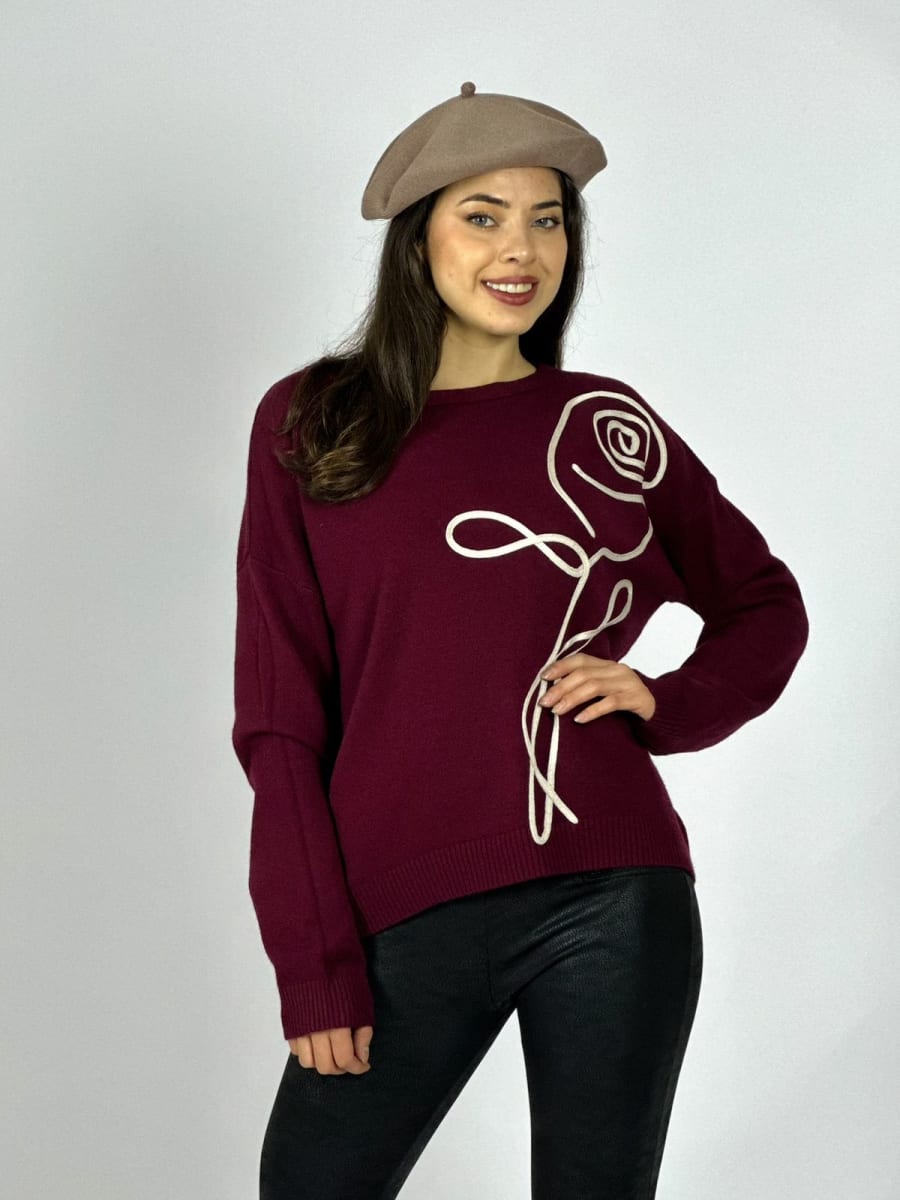 Sweater Spandex Rosa Lineal Estampada A1-354