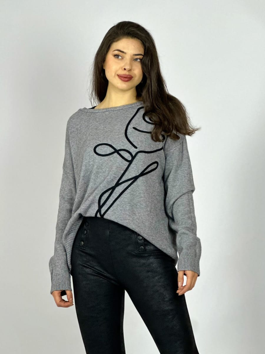 Sweater Spandex Rosa Lineal Estampada A1-351