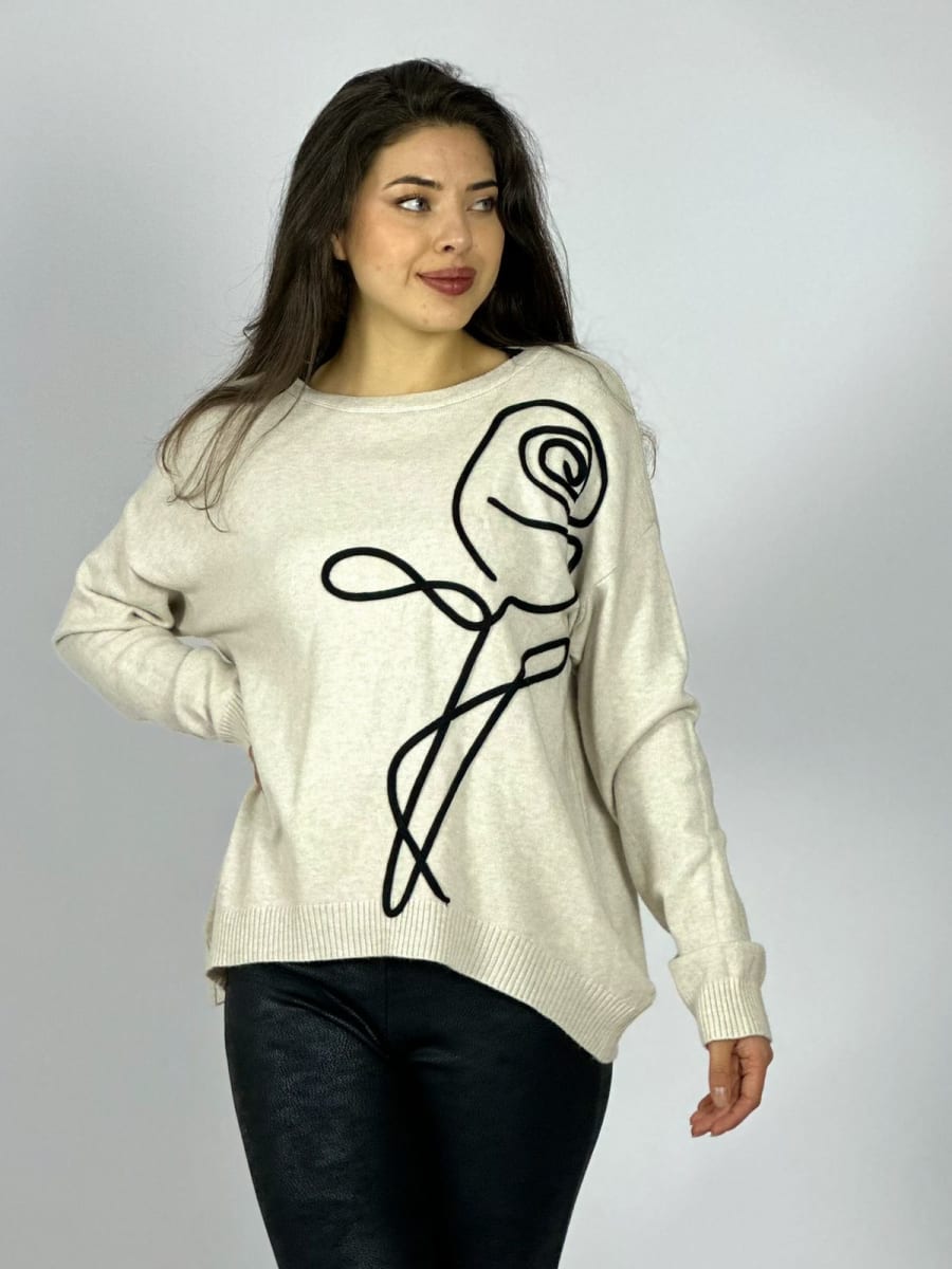 Sweater Spandex Rosa Lineal Estampada A1-358