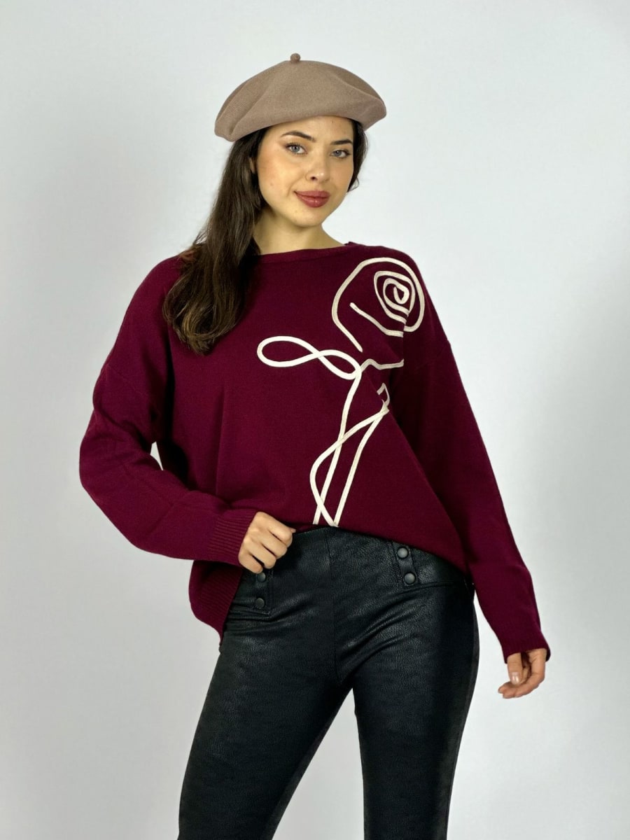 Sweater Spandex Rosa Lineal Estampada A1-356