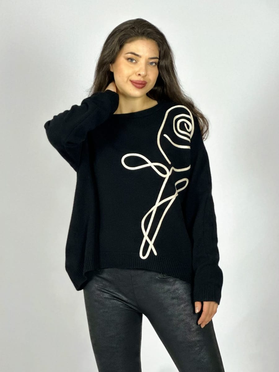 Sweater Spandex Rosa Lineal Estampada A1-3512