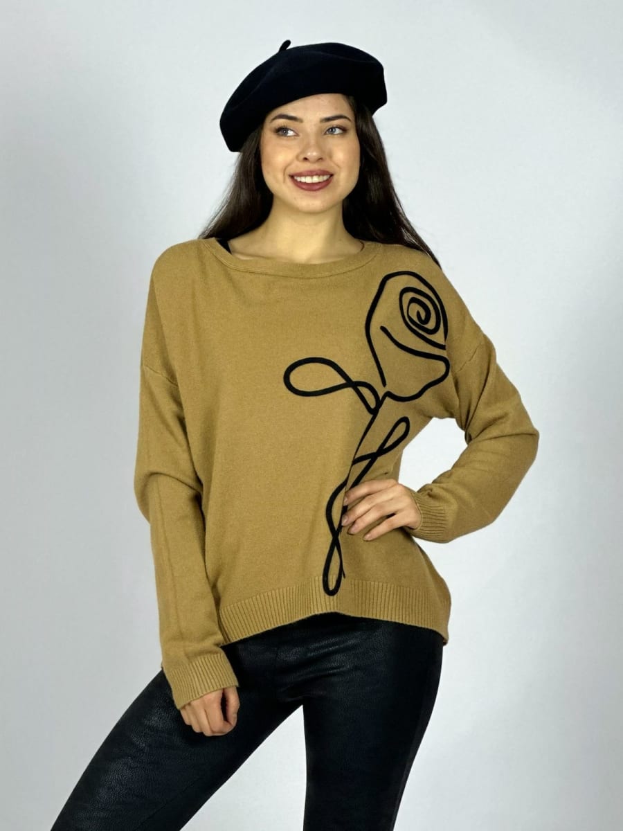Sweater Spandex Rosa Lineal Estampada A1-3516