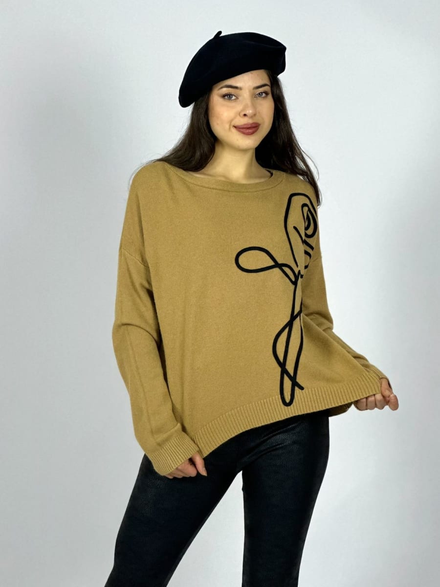 Sweater Spandex Rosa Lineal Estampada A1-3517