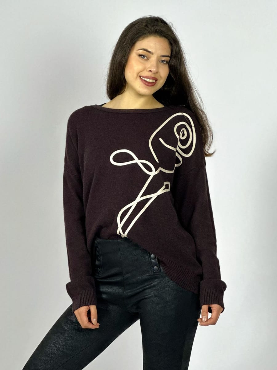 Sweater Spandex Rosa Lineal Estampada A1-3520