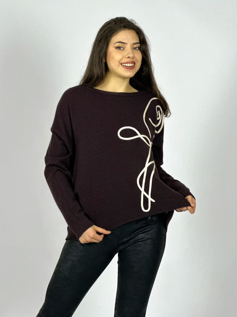Sweater Spandex Rosa Lineal Estampada A1-3522