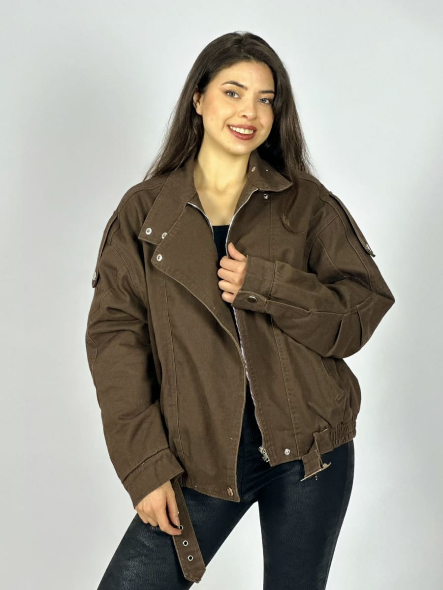 Chaqueta de Mezclilla Acolchada Botones Cruzado B1-112/1153