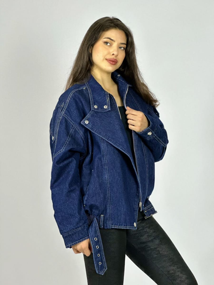 Chaqueta de Mezclilla Acolchada Botones Cruzado B1-112/1157