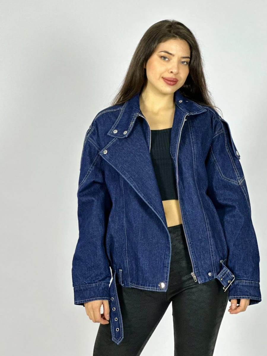 Chaqueta de Mezclilla Acolchada Botones Cruzado B1-112/1156