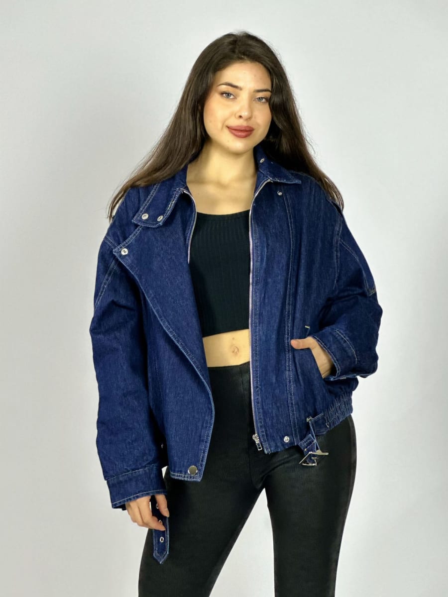 Chaqueta de Mezclilla Acolchada Botones Cruzado B1-112/1155
