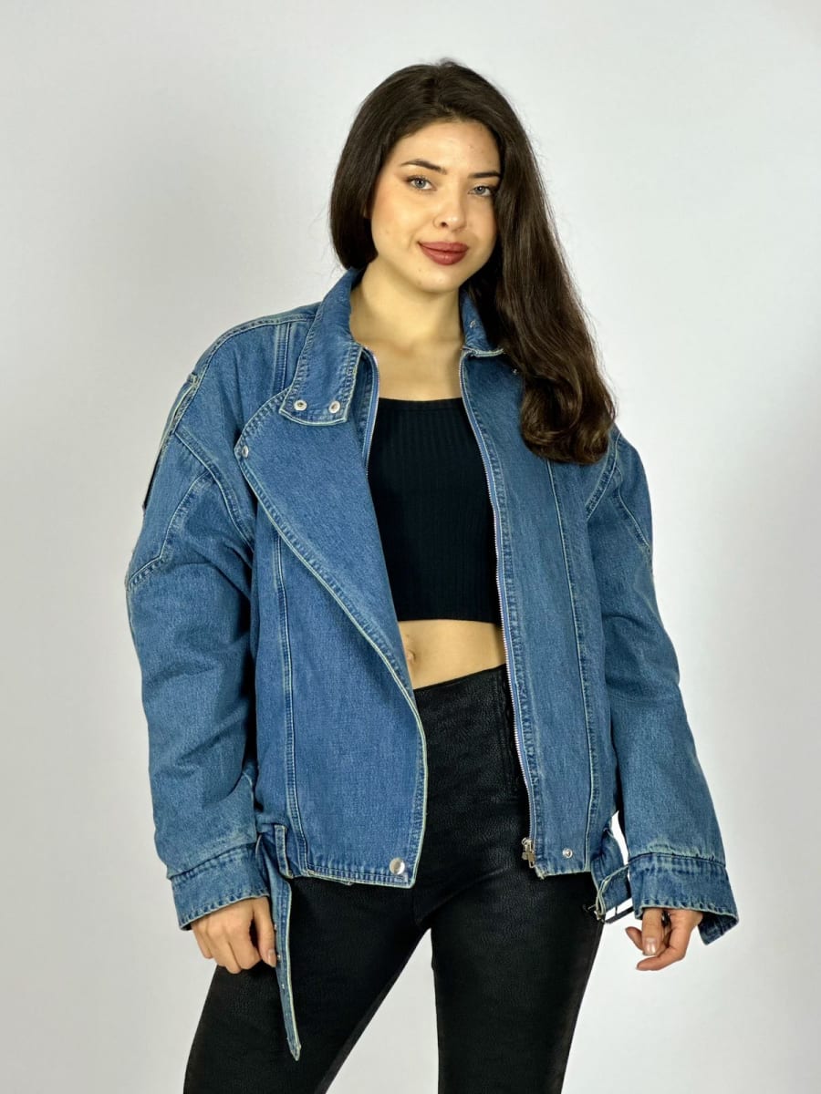 Chaqueta de Mezclilla Acolchada Botones Cruzado B1-112/1159