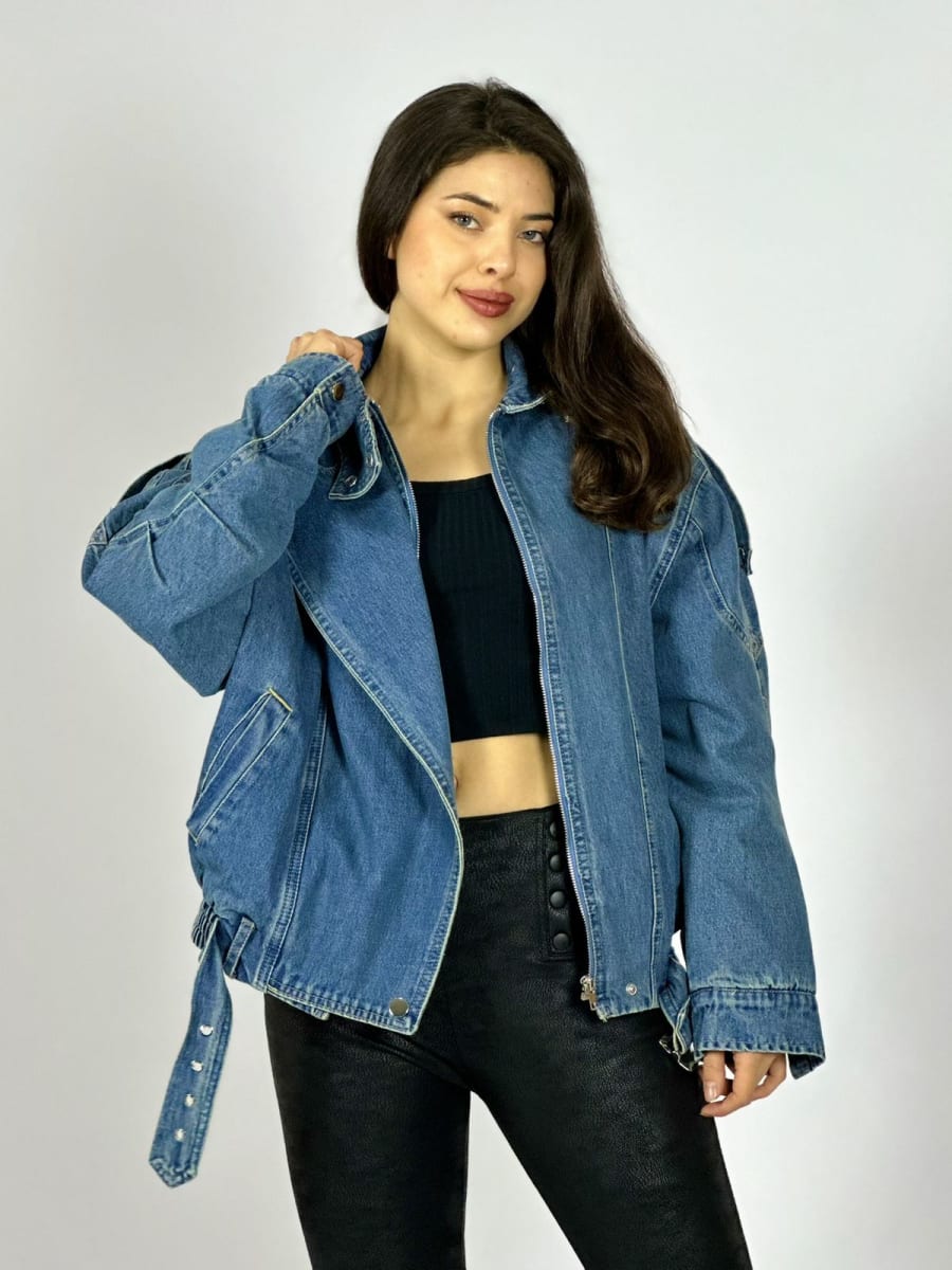 Chaqueta de Mezclilla Acolchada Botones Cruzado B1-112/11510