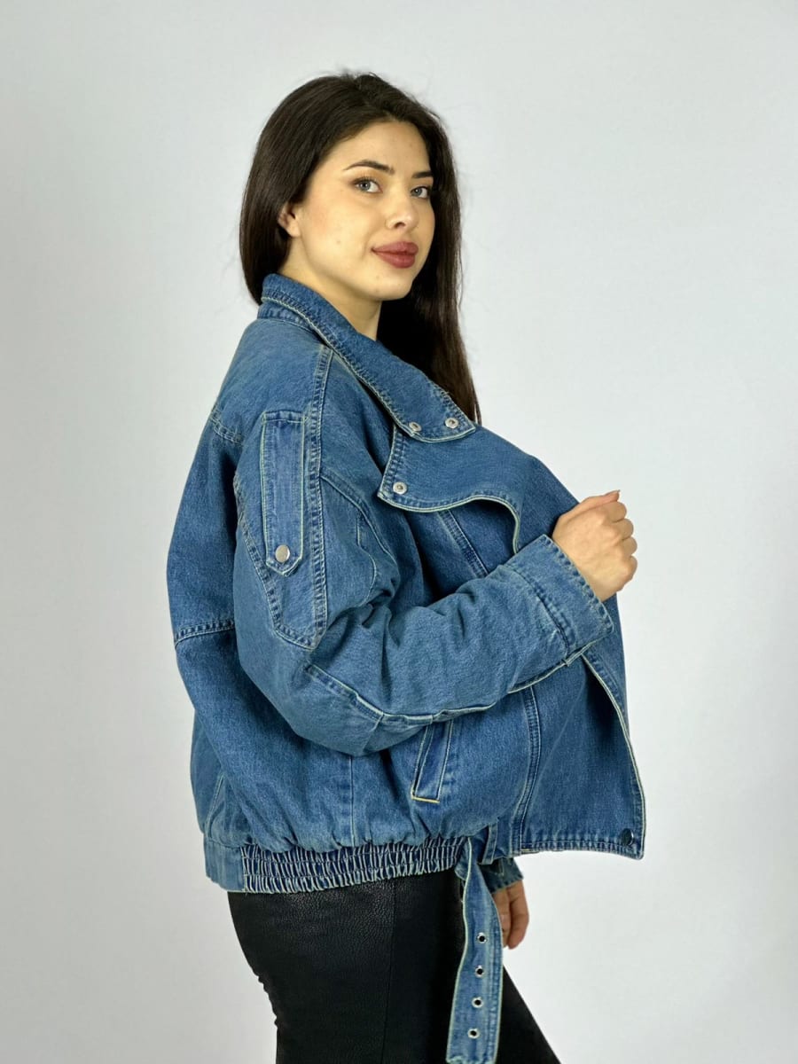 Chaqueta de Mezclilla Acolchada Botones Cruzado B1-112/11511