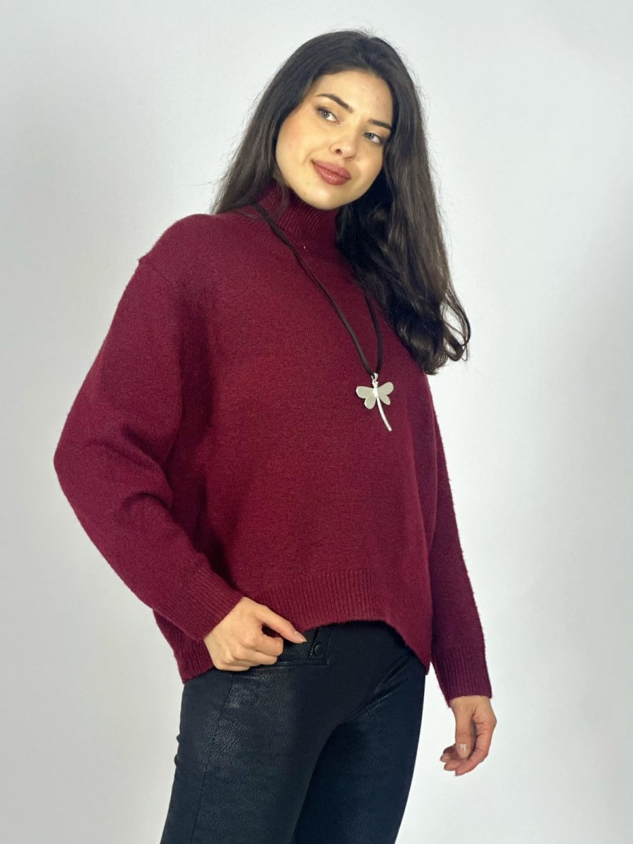 Sweater de Lana Cuello Corrugado B3-1437