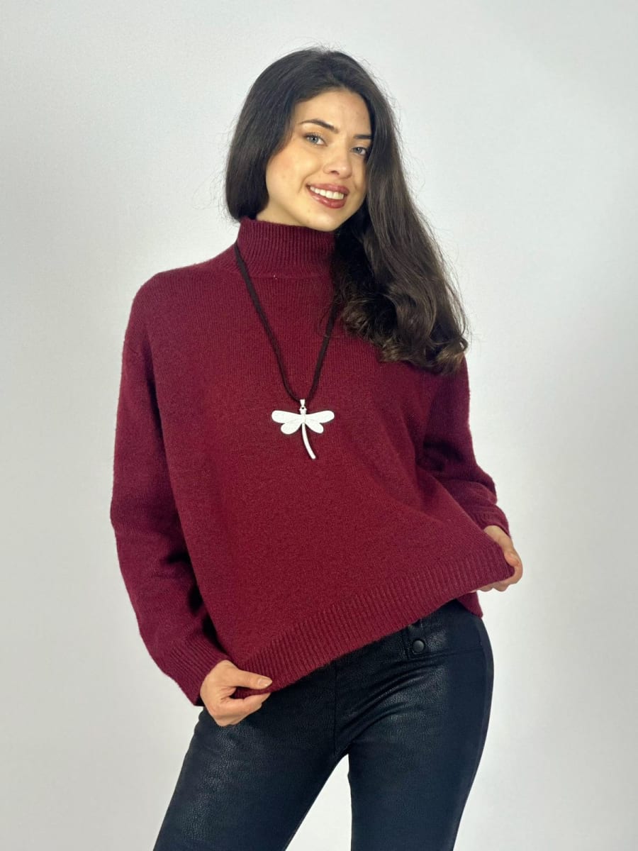 Sweater de Lana Cuello Corrugado B3-1435