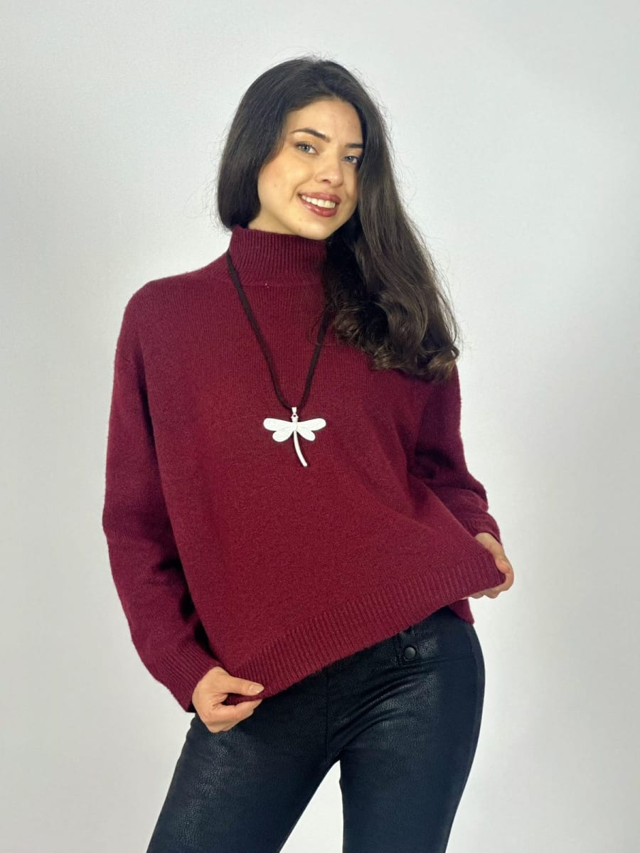 Sweater de Lana Cuello Corrugado B3-1436