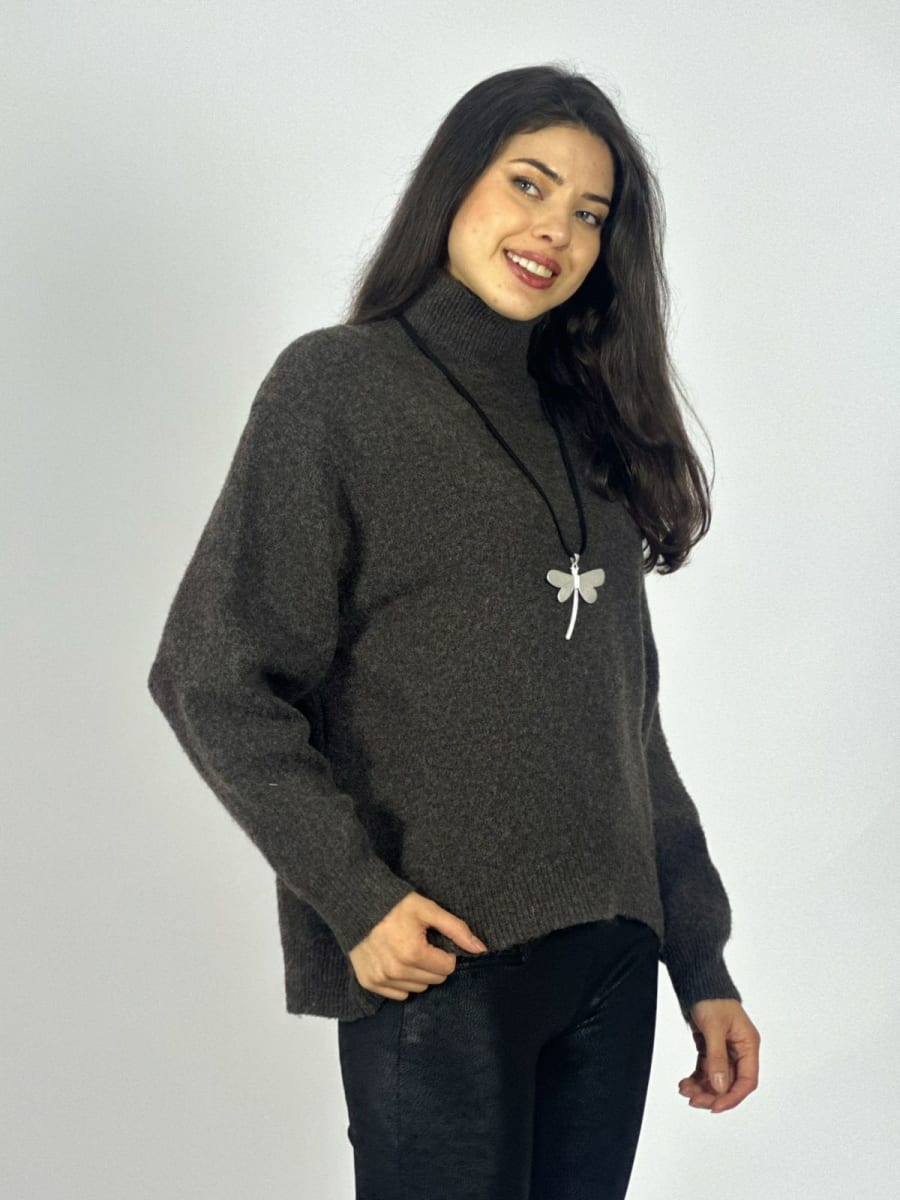 Sweater de Lana Cuello Corrugado B3-1432