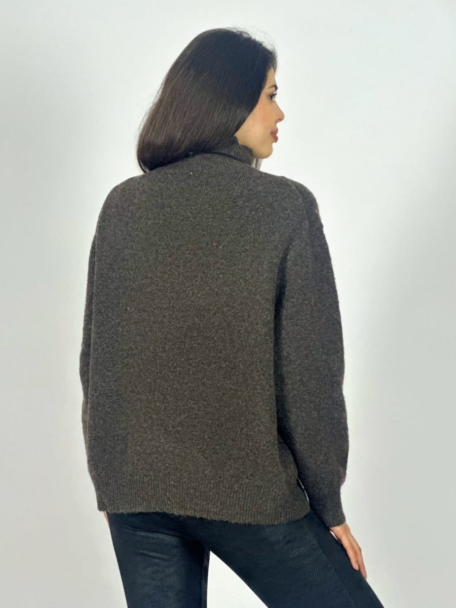 Sweater de Lana Cuello Corrugado B3-1433