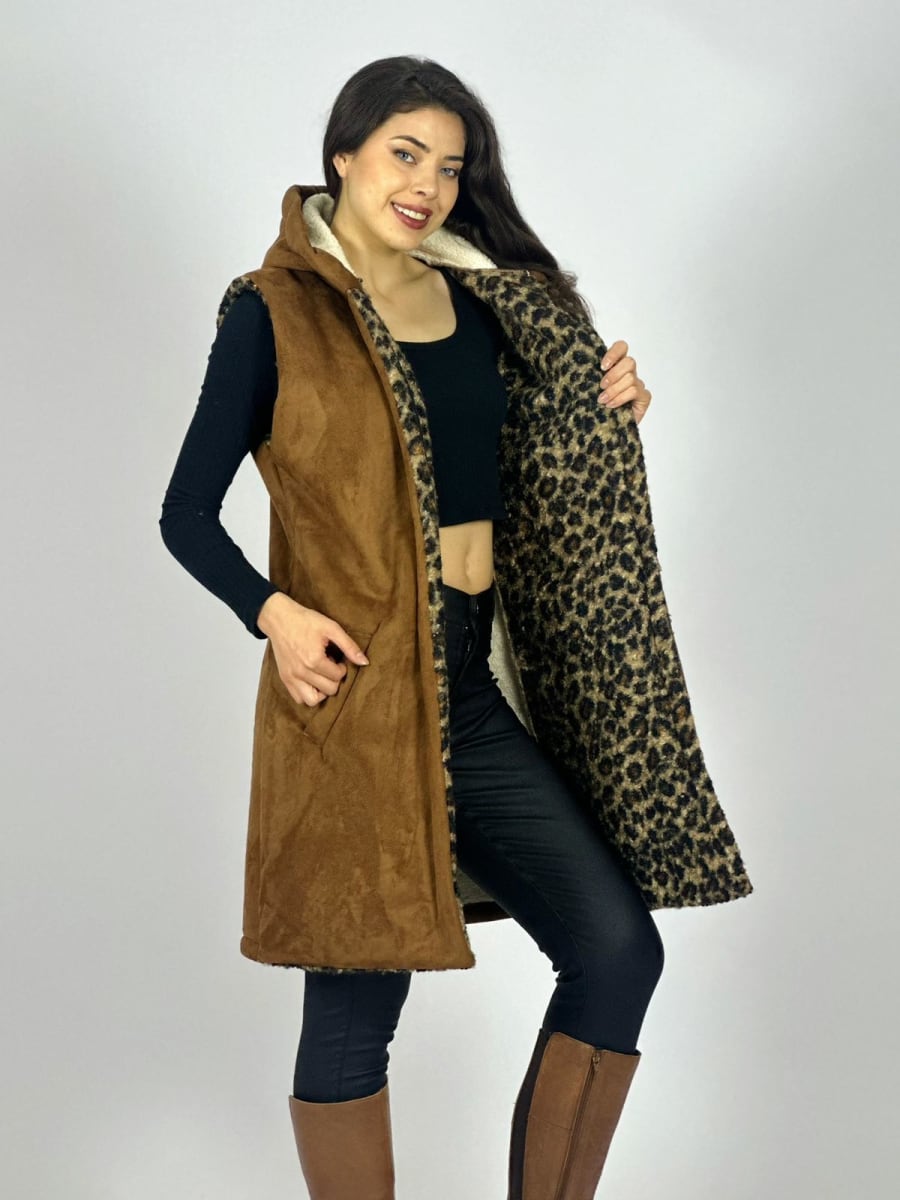 Abrigo Gamulan Forrado Print S/Mangas A2-62//7713