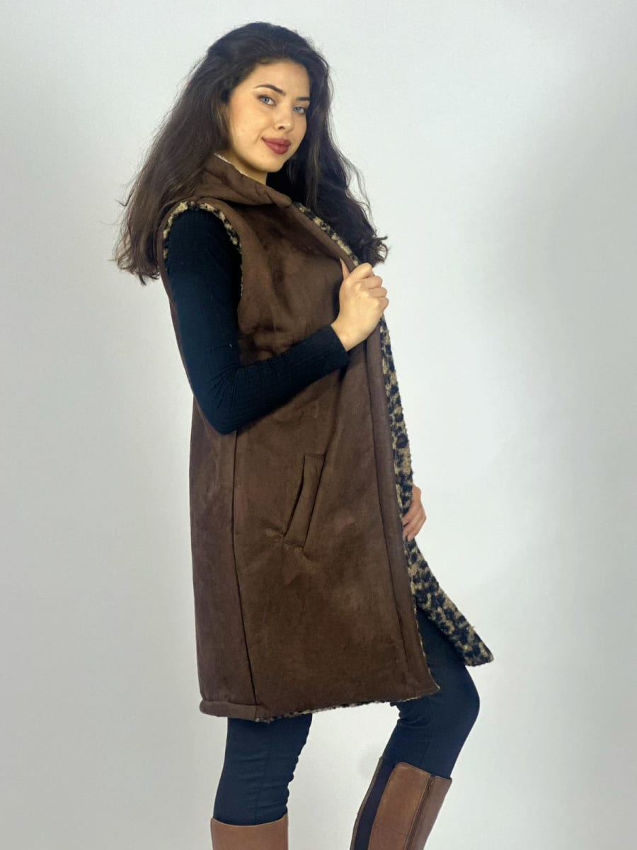 Abrigo Gamulan Forrado Print S/Mangas A2-62//772
