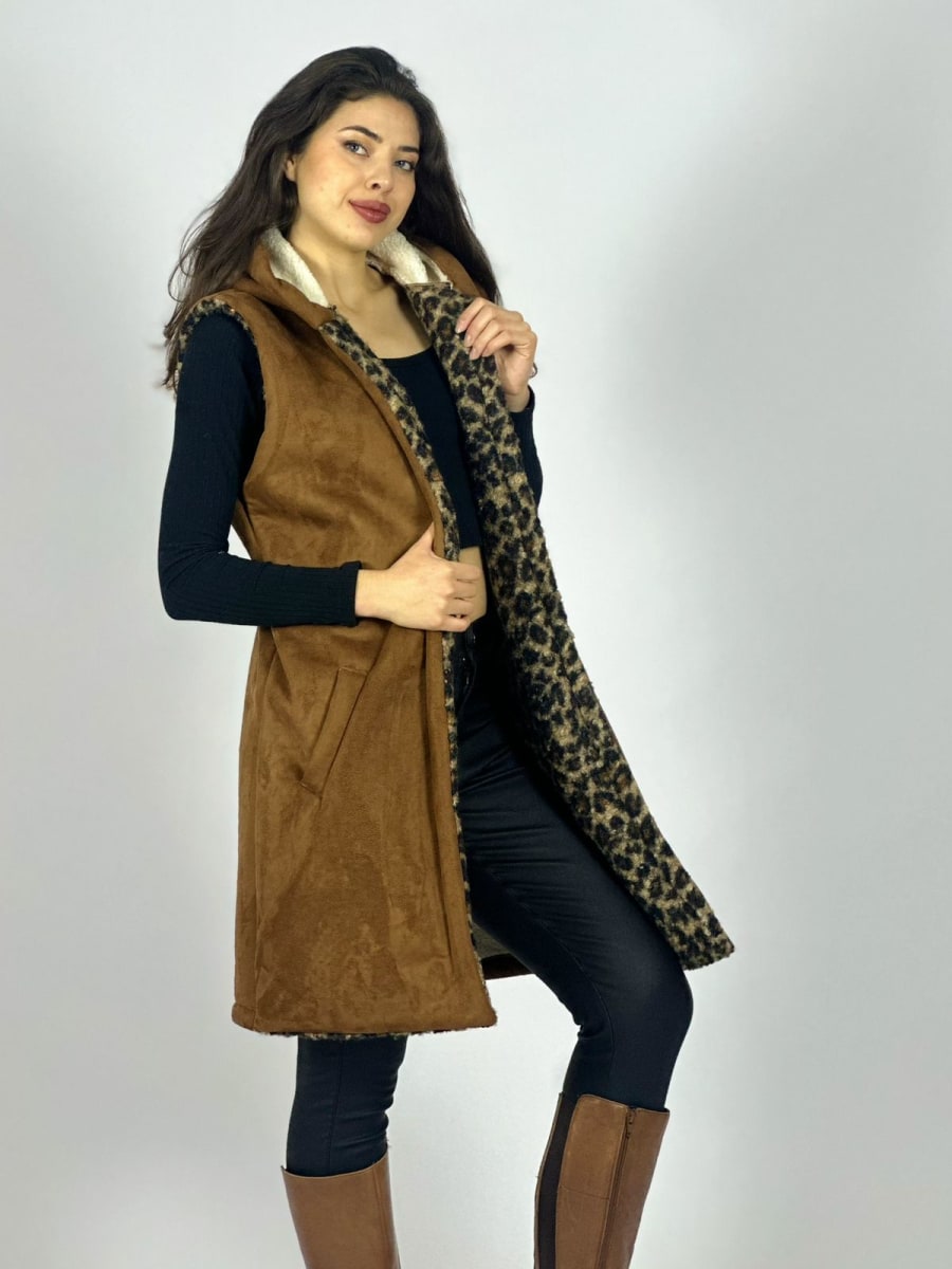 Abrigo Gamulan Forrado Print S/Mangas A2-62//7712