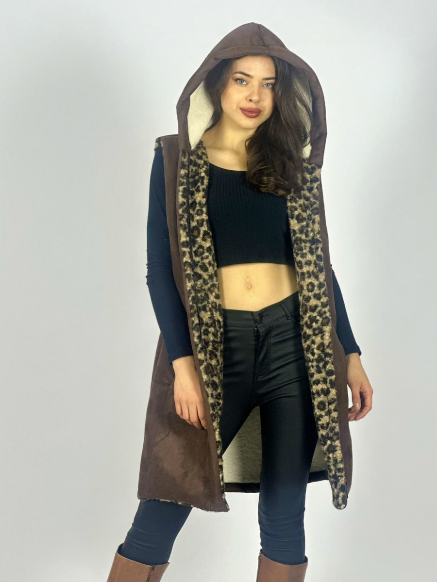 Abrigo Gamulan Forrado Print S/Mangas A2-62//773