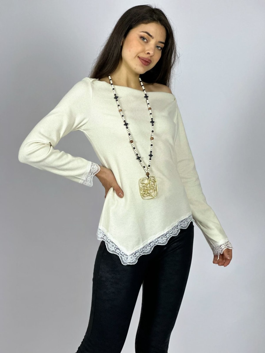 Polera Lanilla Blonda Bordes A1-276