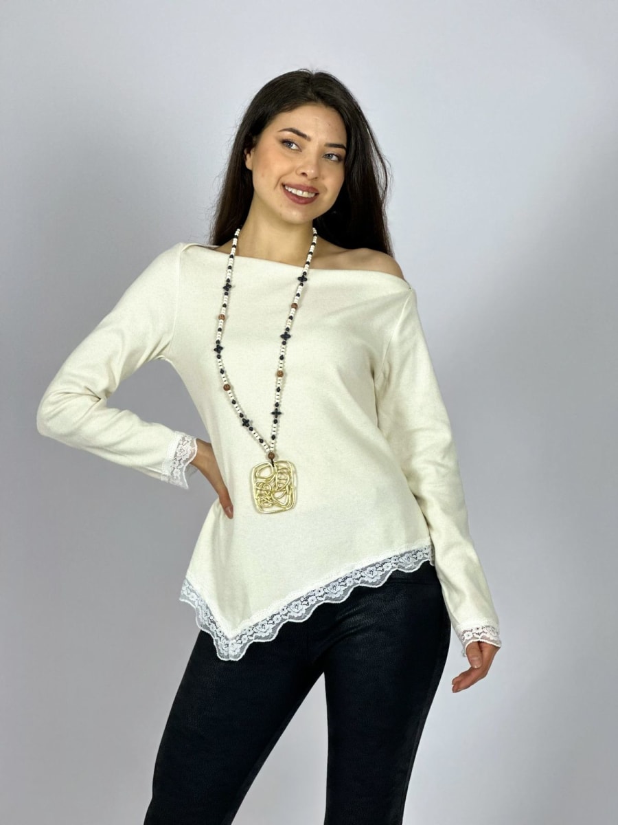 Polera Lanilla Blonda Bordes A1-275