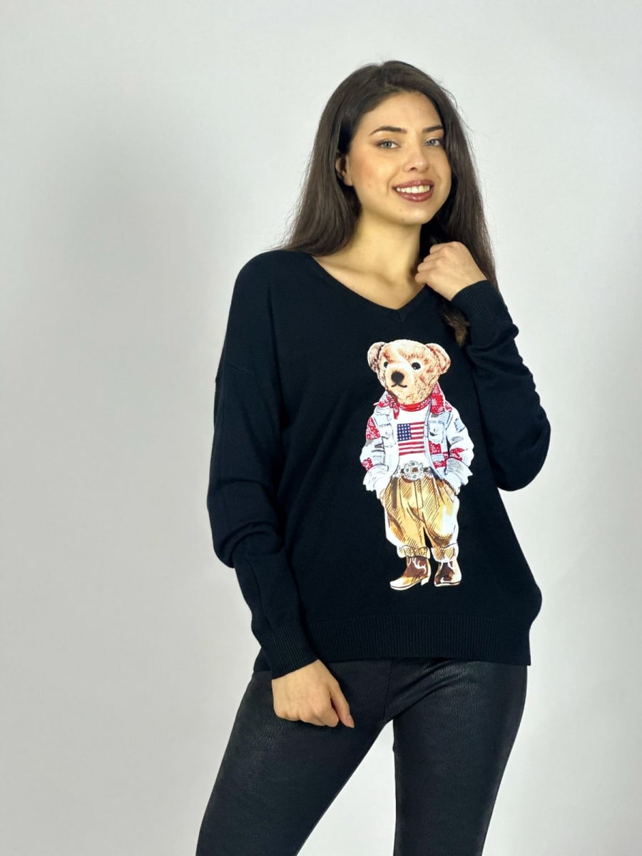 Sweater Spandex Estampado Oso A1-294