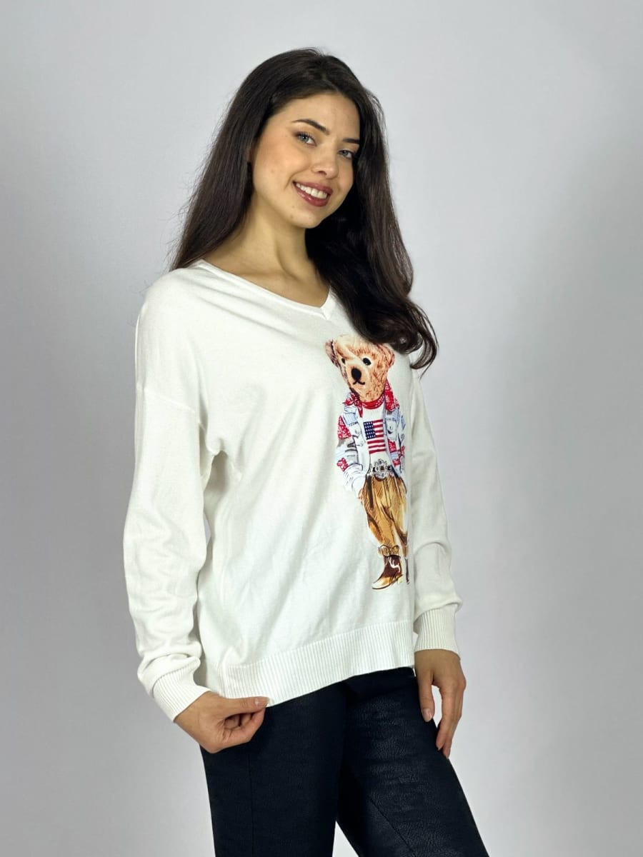 Sweater Spandex Estampado Oso A1-299