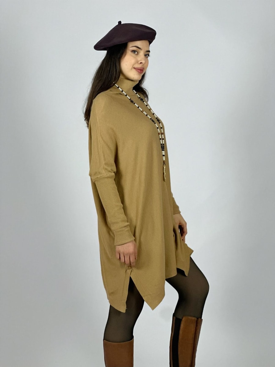 Mini Vestido Spandex Cuello Tortuga A3-7419