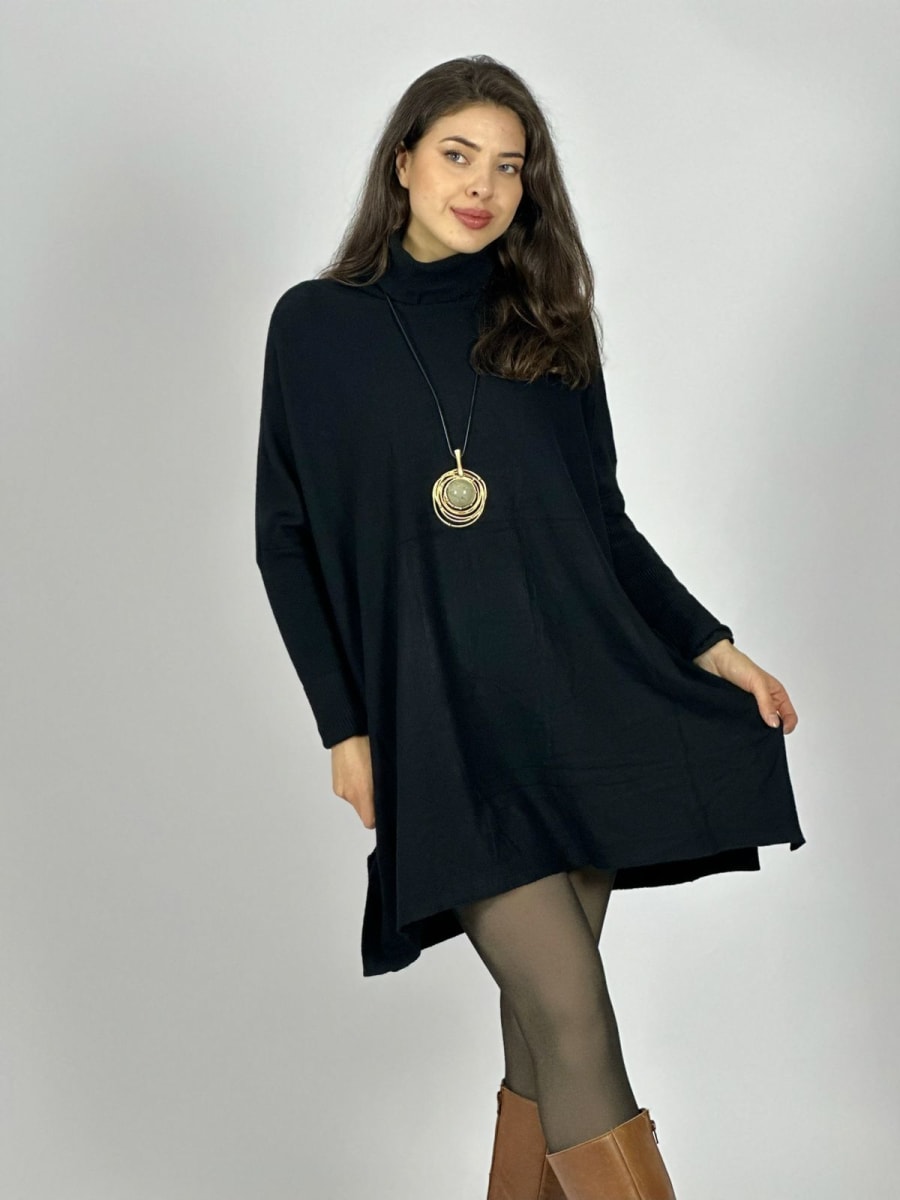 Mini Vestido Spandex Cuello Tortuga A3-746