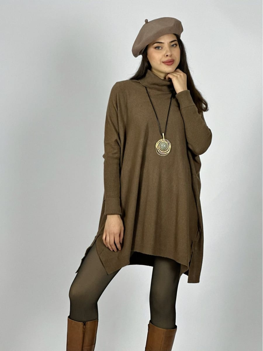 Mini Vestido Spandex Cuello Tortuga A3-749